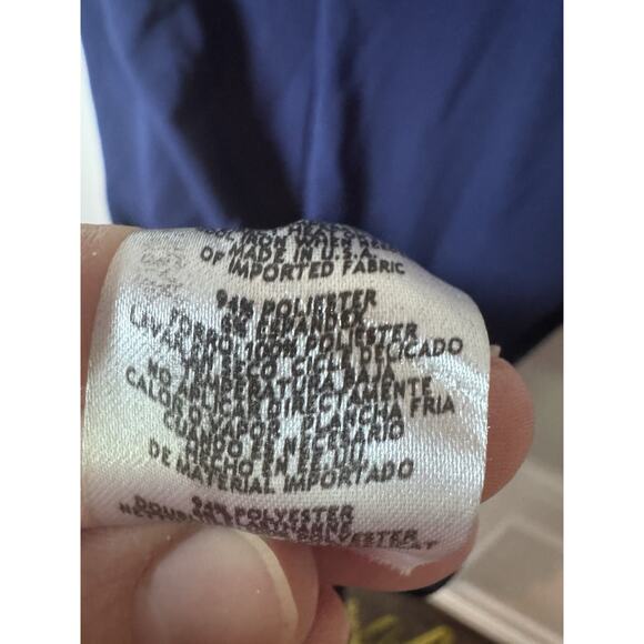 Betsy & Adam Side Pleat Ruffle Sheath Dress Navy Blue Sz 4 Style A24748 NWT $239 - Picture 16 of 16